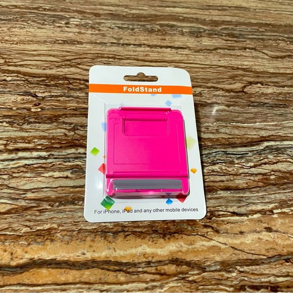 Pink Foldable Adjustable iPhone iPad Smartphone Universal Mobile Device Holder - Picture 4 of 5